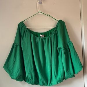 Balloon sleeve Kelly green top